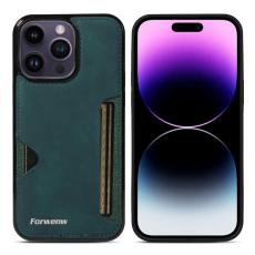 FORWENW - FORWENW F5 Series iPhone 15 Pro Max Fodral Äkta läder - Grön