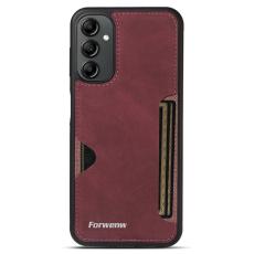 FORWENW - FORWENW F5 Series Samsung Galaxy A15 5G Fodral Äkta läder - Vinröd