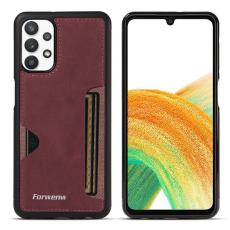FORWENW - FORWENW F5 Series Samsung Galaxy A33 5G Fodral Äkta läder - Vinröd