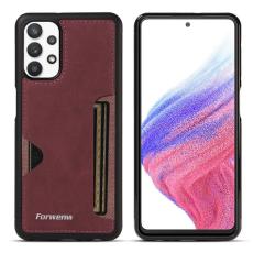 FORWENW - FORWENW F5 Series Samsung Galaxy A53 Fodral Äkta läder - Vinröd