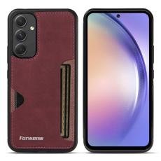 FORWENW - FORWENW F5 Series Samsung Galaxy A54 5G Fodral Äkta läder - Vinröd