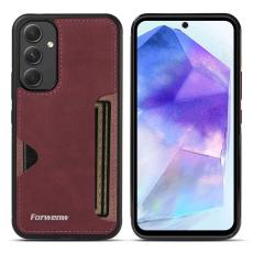 FORWENW - FORWENW F5 Series Samsung Galaxy A55 Fodral Äkta läder - Vinröd