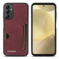 FORWENW - FORWENW F5 Series Samsung Galaxy S24 Fodral Äkta läder - Vinröd