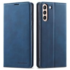 FORWENW - FORWENW Fantasy Series Fodral för Samsung Galaxy S21 FE - Äkta läder - Blå