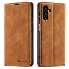 FORWENW - FORWENW Fantasy Series Samsung Galaxy S23 FE Fodral - Äkta läder - Brun