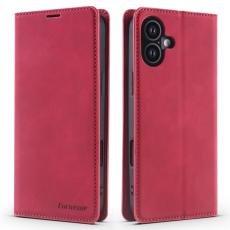 FORWENW - FORWENW iPhone 17 Wallet Fodral Äkta läder - Röd
