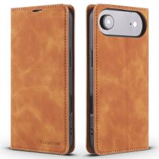 FORWENW - FORWENW iPhone Air Wallet Fodral Äkta läder - Brun