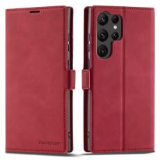 FORWENW - FORWENW Samsung Galaxy S23 Ultra Fantasy Fodral - Äkta läder - Röd