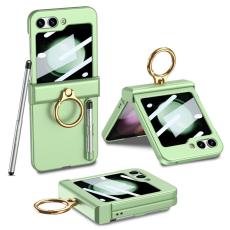 GKK - GKK f&ouml;r Samsung Galaxy Z Flip5 Fodral PC - &Auml;kta l&auml;der - Matcha Green