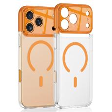 GKK - GKK iPhone 17 Pro Fodral Kontrastf&auml;rg Genomskinlig PC - Orange