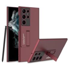 GKK - GKK Samsung Galaxy S22 Ultra 5G Fodral Äkta läder - Vinröd