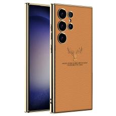 GKK - GKK Samsung Galaxy S23 Ultra Fodral Äkta läder - Orange