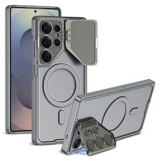 GKK - GKK Samsung Galaxy S23 Ultra Fodral - Slim PC - Äkta läder - Grå