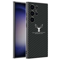 GKK - GKK Samsung Galaxy S23 Ultra Fodral - TPU + PC + PU - Kolfiber - Svart