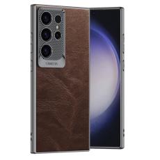 GKK - GKK Samsung Galaxy S23 Ultra Fodral Waxy PU + TPU + PC - Brun