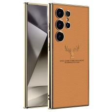 GKK - GKK Samsung Galaxy S24 Ultra Fodral Äkta läder - Orange