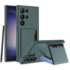 GKK - GKK Samsung Galaxy S24 Ultra Fodral PU Läder - Midnattsgrön