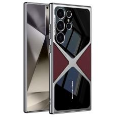 GKK - GKK Samsung Galaxy S24 Ultra Fodral - PU Läder + PC - Röd Svart