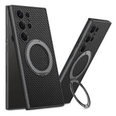 GKK - GKK Samsung Galaxy S24 Ultra Fodral PU + TPU + PC - Kolfiber - Svart