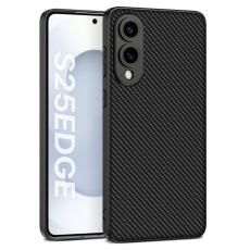 GKK - GKK Samsung Galaxy S25 Edge Fodral Hybrid PU - Kolfiber - Svart