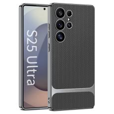 GKK - GKK Samsung Galaxy S25 Ultra Fodral - Woven Pattern TPU + PC - Grå