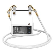 GKK - GKK Samsung Galaxy Z Flip3 5G Fodral PU Läder - Vit