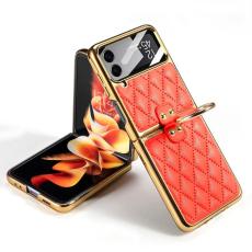 GKK - GKK Samsung Galaxy Z Flip4 Fodral - PU L&auml;der - Orange