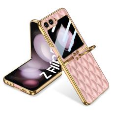 GKK - GKK Samsung Galaxy Z Flip5 Fodral &Auml;kta l&auml;der - Pink