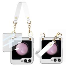 GKK - GKK Samsung Galaxy Z Flip5 Fodral &Auml;kta l&auml;der - Silver