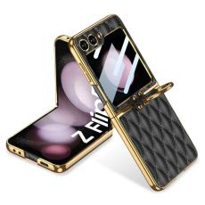 GKK - GKK Samsung Galaxy Z Flip5 Fodral &Auml;kta l&auml;der - Svart