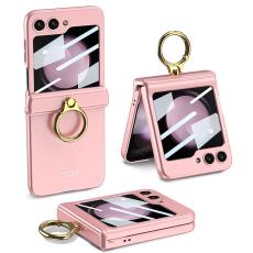 GKK - GKK Samsung Galaxy Z Flip5 Fodral - Magnetisk Hinge Skydd - Pink