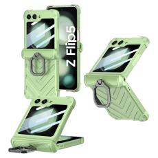 GKK - GKK Samsung Galaxy Z Flip5 Fodral PC med Metal Hook - Matcha Green