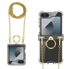 GKK - GKK Samsung Galaxy Z Flip7 FE 5G Fodral - Klar PC - Guld