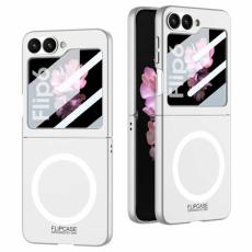 GKK - GKK Samsung Galaxy Z Flip7 FE Fodral Äkta läder - Silver