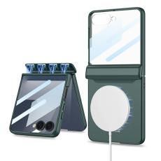 GKK - GKK Samsung Galaxy Z Flip7 Fodral Äkta läder - Mörkgrön