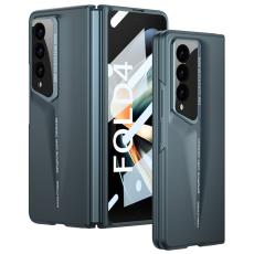 GKK - GKK Samsung Galaxy Z Fold4 5G Fodral - Hård PC + Tempererat Glas - Grön