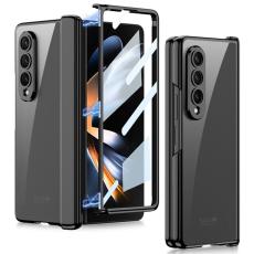 GKK - GKK Samsung Galaxy Z Fold4 Fodral i PC med Tempererat Glas - Svart