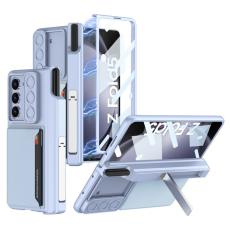 GKK - GKK Samsung Galaxy Z Fold5 Fodral PC - Äkta läder - Baby Blue