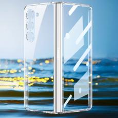 GKK - GKK Samsung Galaxy Z Fold5 Fodral PC - Äkta läder - Transparent