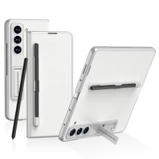 GKK - GKK Samsung Galaxy Z Fold5 Fodral PU Läder - Silver
