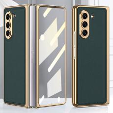 GKK - GKK Samsung Galaxy Z Fold5 Fodral PU Läder - Svartgrön