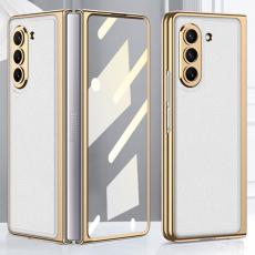 GKK - GKK Samsung Galaxy Z Fold5 Fodral PU Läder - Vit