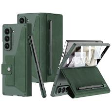 GKK - GKK Samsung Galaxy Z Fold6 5G Fodral Kickstand PC+PU - Gr&ouml;n
