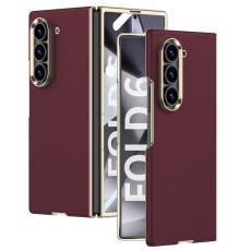 GKK - GKK Samsung Galaxy Z Fold6 Fodral Electroplated PC + PU - R&ouml;d