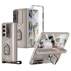 GKK - GKK Samsung Galaxy Z Fold6 Fodral Kickstand &Auml;kta l&auml;der - Vit