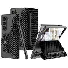 GKK - GKK Samsung Galaxy Z Fold6 Fodral Kickstand PC+PU - Kolfiber