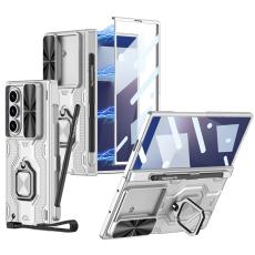 GKK - GKK Samsung Galaxy Z Fold7 Fodral Magnetisk Hinge Armor PC - Silver
