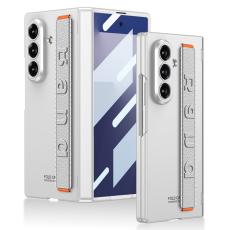 GKK - GKK Samsung Galaxy Z Fold7 Fodral med Rem - PC + H&auml;rdat Glas - Silver