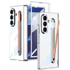 GKK - GKK Samsung Galaxy Z Fold7 Fodral - PC + H&auml;rdat glas - Rosa+Silver