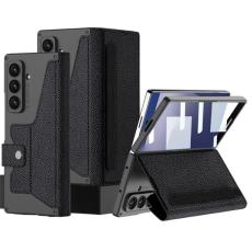 GKK - GKK Samsung Galaxy Z Fold7 Fodral PU PC - Svart Litchi Textur